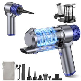 JONYJ Handheld Car Vacuum Cleaner Cordless, 16000PA Hand Held Vacuum Portable, 2 in 1 Air Duster and Mini Vacuum Cleaner Rechargeable with Led, Multi-Nozzles & Washable Filters for Home Office Car Pet