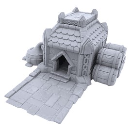 Dwarf Settlement Brewery by Makers Anvil, 3D Printed Tabletop RPG Scenery and Wargame Terrain 28mm Miniatures