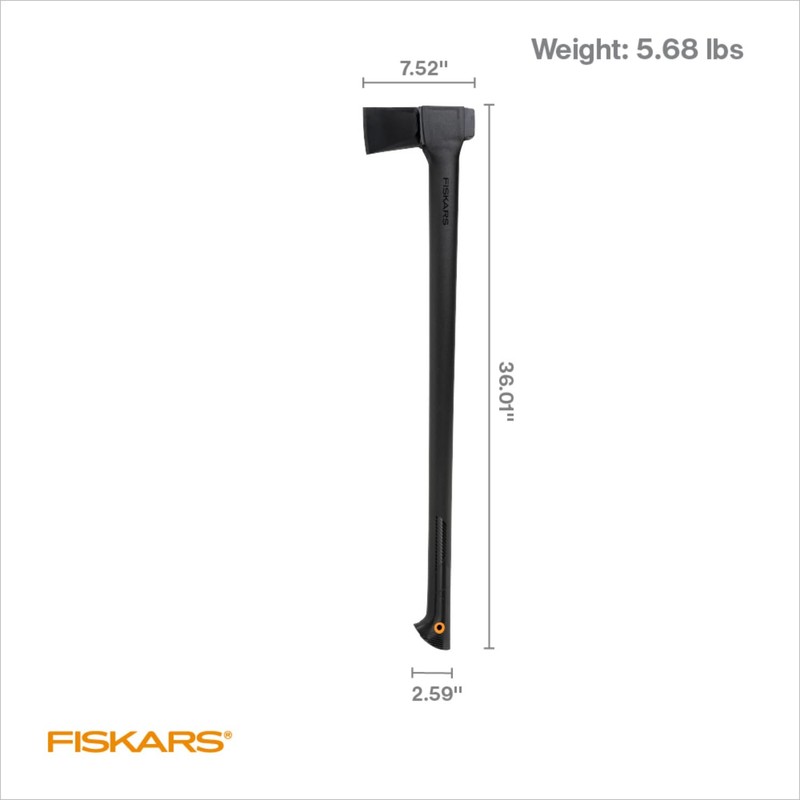 Fiskars 36" Super Splitting Axe, Wood Splitter for Medium to