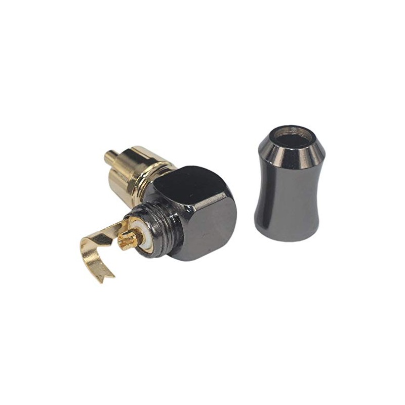 exgoofit Hi End RCA Male Plug Adapter 2-Pack Brass Right