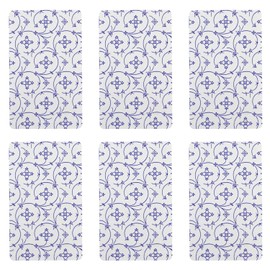 RICOLOR 12076 Breakfast Board 'Indian Blue', HPL, 23.5 x 14.5 cm, Blue/White (Pack of 6)