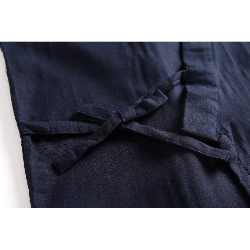 SISOFTLY Men's 3/4 Sleeve Jinbei, Plain, Spring and Summer, Double
