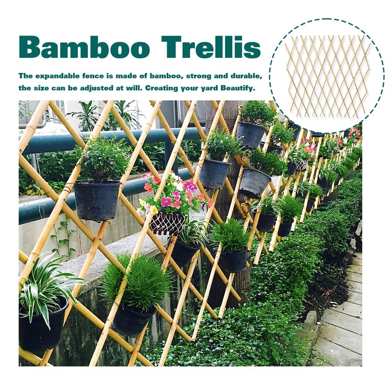 Sprigra Natural Bamboo Trellis, Expandable Fence, Outside Lattice Fence 36x92