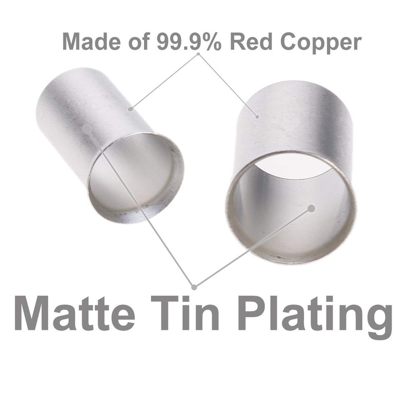 20PCS 1/0 0 Gauge Wire Ferrules Copper Pin Cord Ferrules