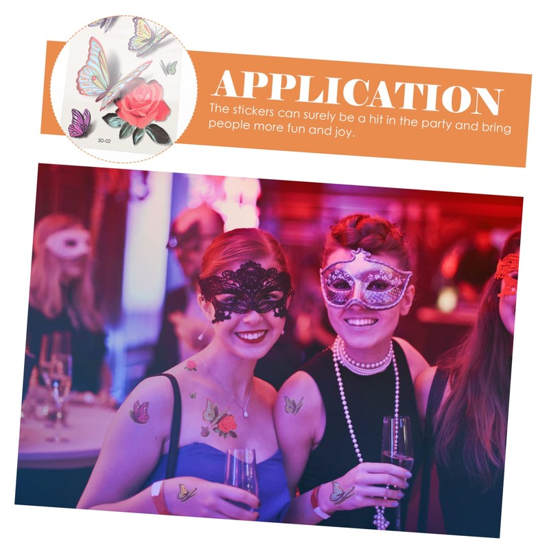 CAXUSD 9 Sheets Butterfly Stickers Waterproof Temporary Decals Decorative Sticker