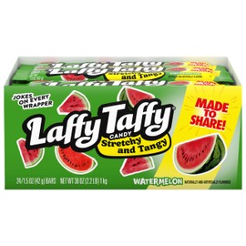 Laffy Taffy Candy, Stretchy and Tangy, Watermelon Flavor, 1.5 Ounce Bars (Pack of 24)