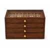 Wooden Jewelry Box Transparent Window Rings Necklace Storage Organizer Box