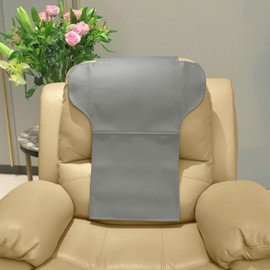 AmazeCov Non-Slip Headrest Cover for Recliner Chair and Sofa, Slipcover with Extra Wide Coverage, Furniture Protector, and Strong Adhesive Tapes Included - Fits Larger Chairs,Light Gray