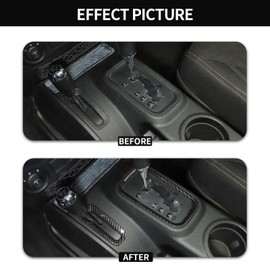 RT-TCZ for Jeep JK Gear Shift Panel Cover Trim for Jeep Wrangler JK JKU 2011-2017 Black Carbon Fiber Interior Accessories 2pcs