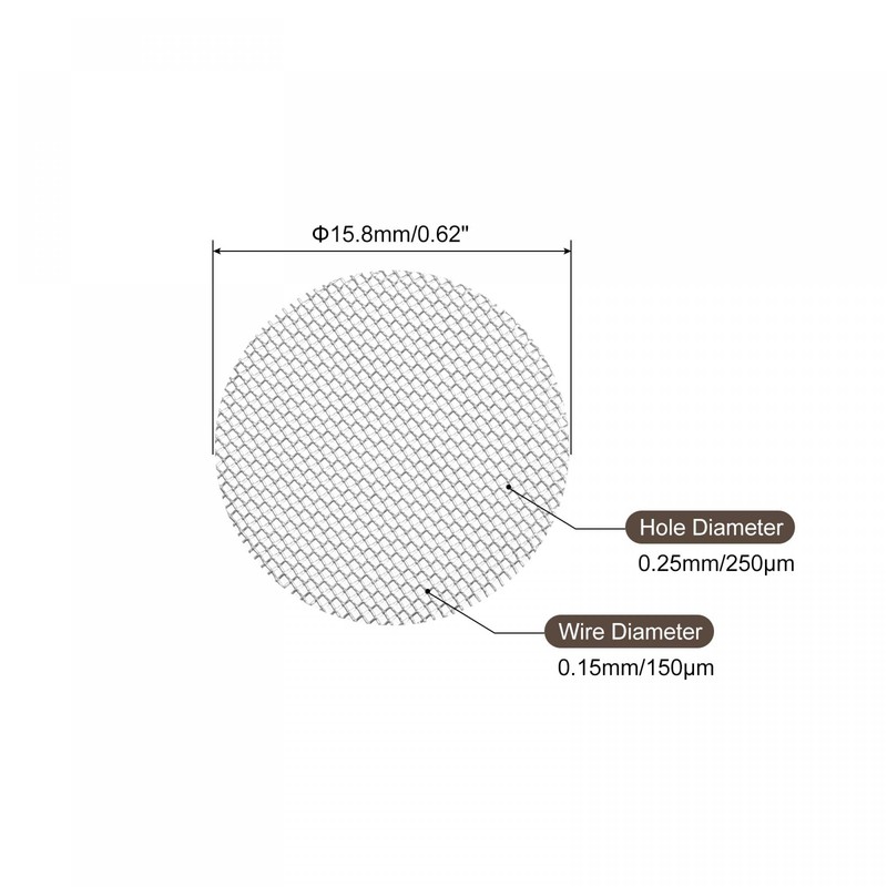sourcing map Pipe Screen Stainless Steel Screens, 5/8 Inch (15.8mm)