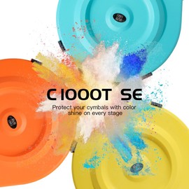 Cymbal Case With Foam Durable Cymbal Hard Cases, Fits Up to 10 * 21" Cymbals, Design for Drums Cymbal Safety, 22" Rolling Cymbal Cases Upgrade from Cymbal Bag, Cymbal Bags With Wheels, Volt Yellow