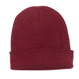 yanopurna 100% Cashmere Hat - Cashmere Beanie Ribbed with Envelope, darkred