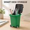 4-Pack Mini Wheelie Trash Bin Pen Holders for Office Desk