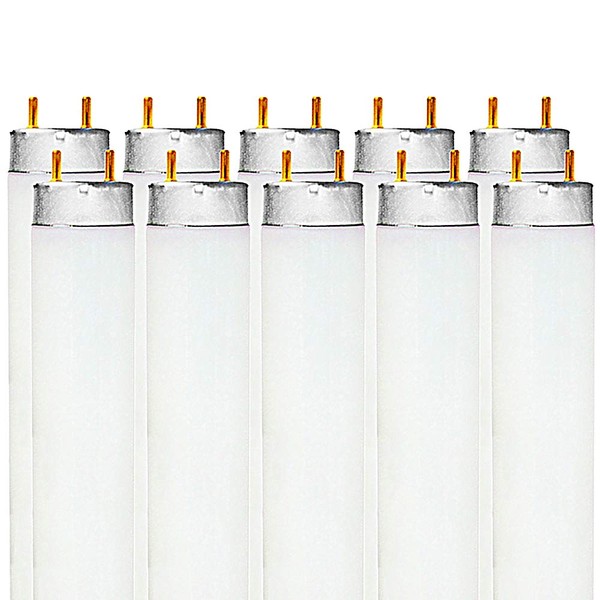 LUXRITE LR20730 (10-Pack) F32T8/841 32-Watt 4 FT T8 Fluorescent Tube Light Bulb, Cool White 4100K, 2800 Lumens, G13 Medium Bi-Pin Base