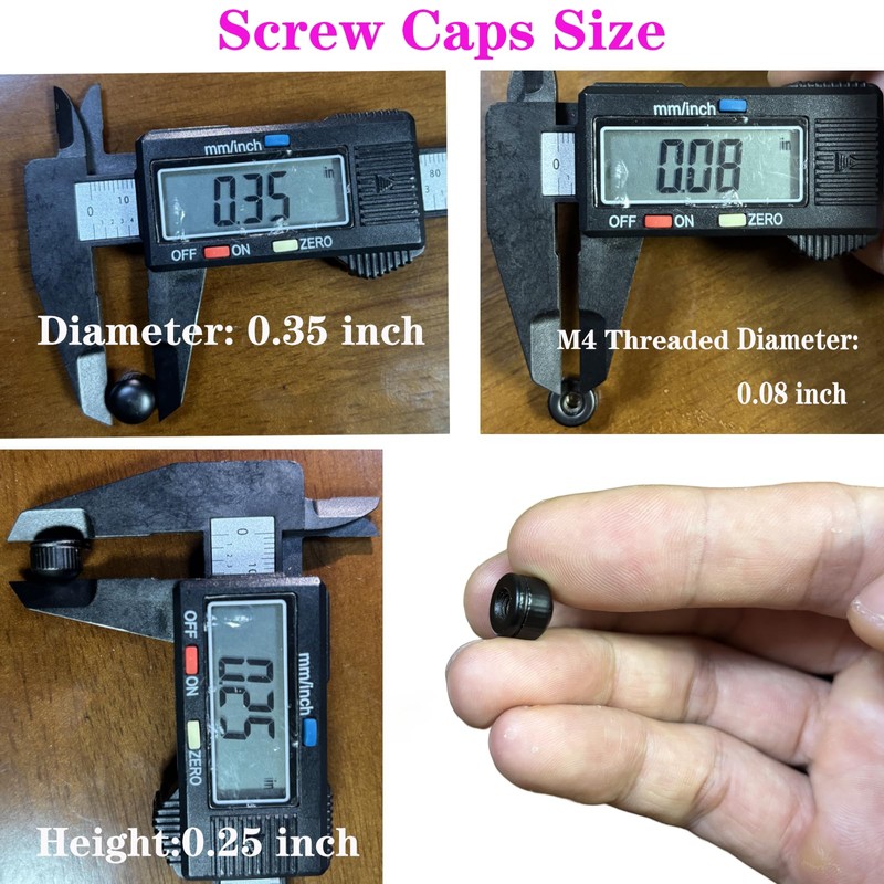 Screw Caps for Light Fixtures, Metal M4 Threaded Cap Nuts,