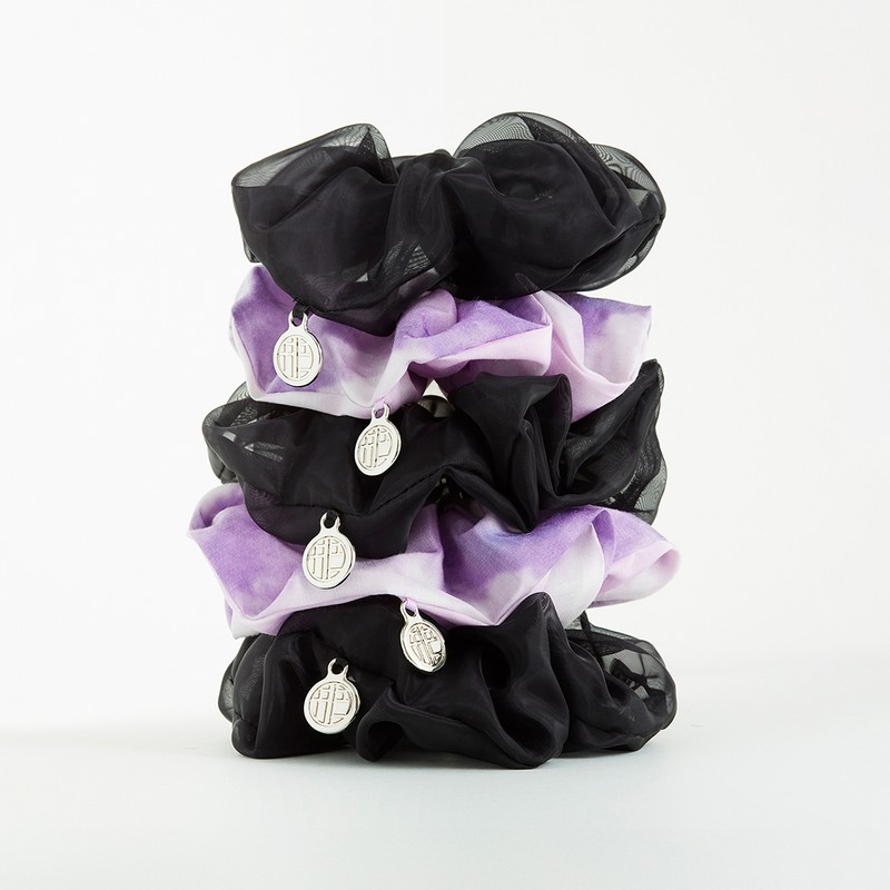 Philimili Fili Milli x Lisle Scrunchy Hair Band Black/Purple (2