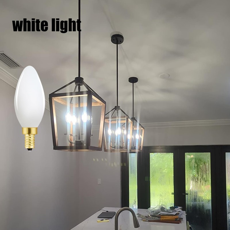 Frosted Candelabra Light Bulbs 40 Watt Equivalent, 4W Watt LED