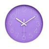 jomparis Purple Wall Clock 12 Inches Silent Quartz Wall Clock