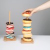 KVMORZE Bamboo Donut Stand 2 Pcs, Farmhouse Donut Tower Stand,