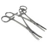 Set of 2 Curved + Straight Kelly Hemostat Forceps with