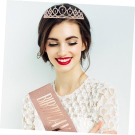 Operitacx 1 Satz Partydekoration Alles zum Geburtstag Schärpe für Frauen Geburtstagskrone Stirnband Accessoires zum Ankleiden für den Geburtstag Partyschärpe bilden