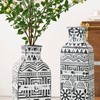 White & Black Flower Vase Decorative Set of 2 Tall