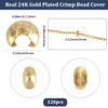 Beebeecraft 1 Box 120Pcs Gold Crimp Beads Covers Real 24K