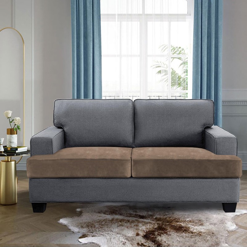 H.VERSAILTEX Stretch Velvet 2 Piece T Cushion Sofa Slipcovers for