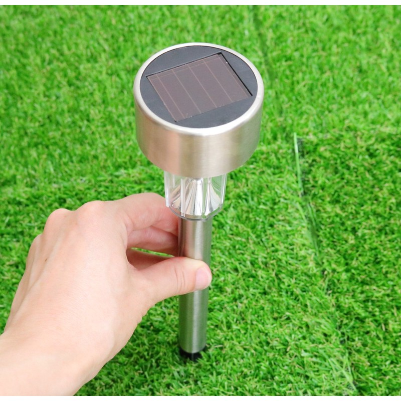 Stainless Steel Solar Garden Light Rainbow Silver