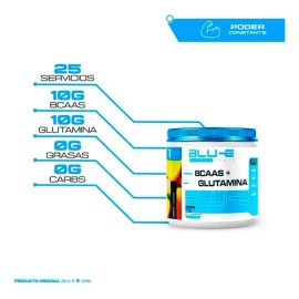 Aminoácidos Bcaas  Glutamina Blu-e 500g Varios Sabores                                                                                                
