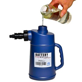 Heavy Duty Battery Filler With Auto Shut And Drip-Free Valve | 2-Quart Capacity Fast And Extra Safe. Battery Filler Bottle For Golf Cart And Automotive Tools. Avoid The Mess When Serving Your Units