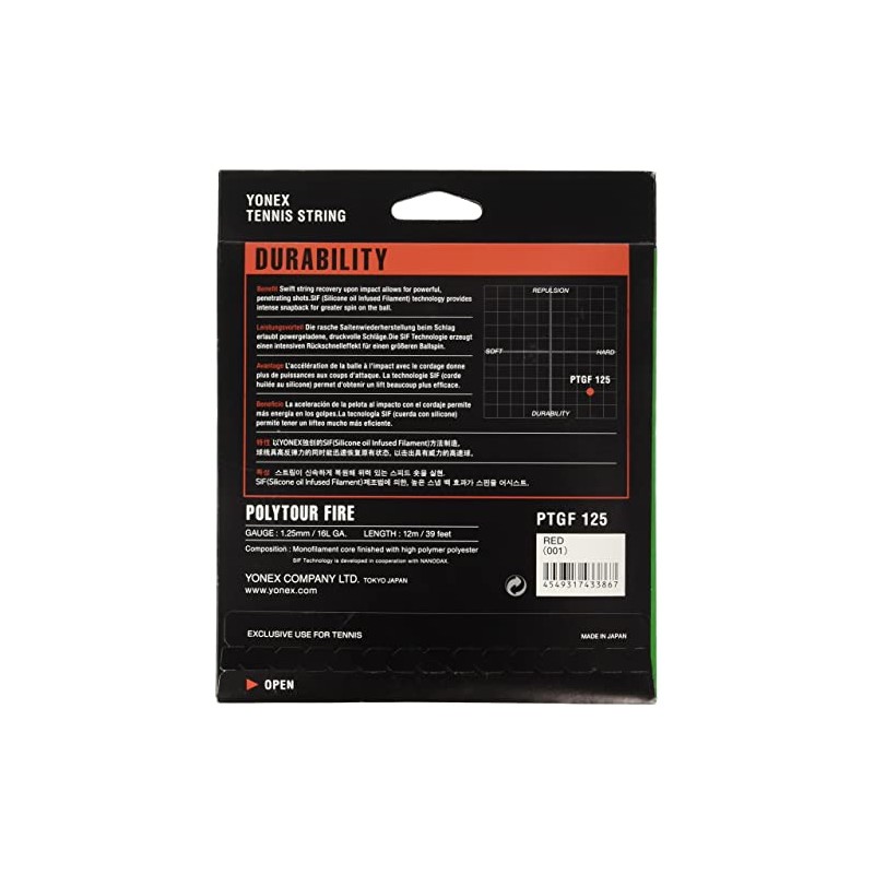 Yonex Poly Tour Fire 125 Red Tennis String (2 Sets)
