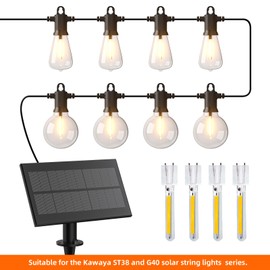 Kawaya 4 Pcs LED Edison Bulb Filament, 1W Bulb Replacement Spare Filament, 24V 2700K Warm White Filament Compatible S14 ST38 G40 Solar Outdoor String Lights