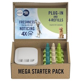 Febreze Febreze 3Volution Plug In Air Freshener Starter Kit + 4 Refills, (20mlx4), Odour Fighter & Bathroom Air Freshener, Fights Pet Odours, Plug In Air Freshener Refills 3Volution
