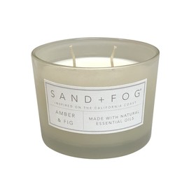 Sand + Fog Scented Candle - Amber & Fig – Additional Scents and Sizes – 100% Cotton Lead-Free Wick - Luxury Air Freshening Jar Candles - Perfect Home Decor – 12oz