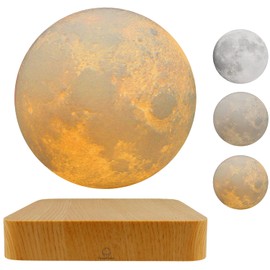 PeacePlanet Floating Moon Lamp, Gift, LED Table Lamp, Levitate & Rotate in Air, Night Light, Multicolor, Touch Control, Gift for Girlfriend, Mom, Birthday, Anniversary.
