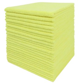 Tricol Clean Professional Extra-Thick Microfiber Cleaning Cloth 12 Pack Yellow (300 GSM, 16in x 16in)