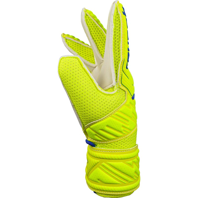 Reusch Attrakt Solid Junior Unisex Goalkeeper Gloves Safet Yellow/DP Blue/White