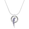 Delight Jewelry Silvertone Large Blue Crystal Lightning Bolt - Sister