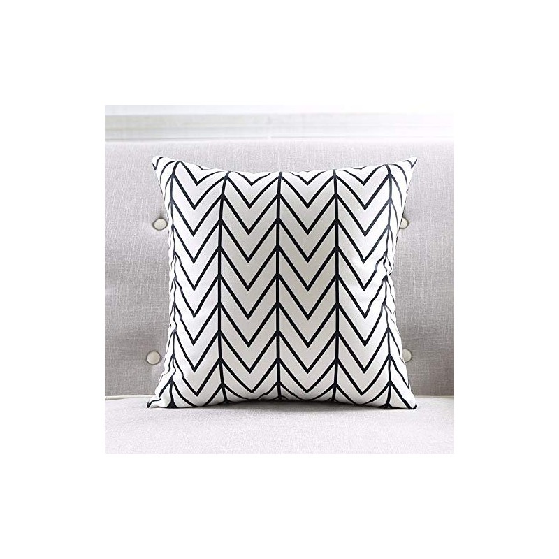 Modern Homes Black and White Throw Pillow Covers 16x16 inches;