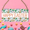 Happy Easter Vibrant Wooden Rectangle Plaque - Easter-Themed Decor for