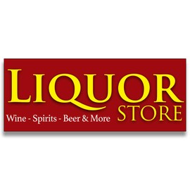 Liquor Store Vinyl Banner 5 Feet Wide by 2 Feet Tall