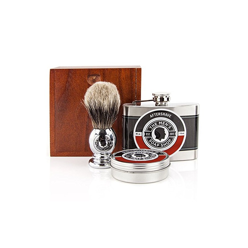 The Mens Soap Shop Alpha Smooth Shaving Set Sandlewood