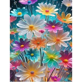 STGLCR Daisy Diamond Art Kits for Adults,DIY Floral Diamond Art 5D Gem Art Kits,Full Drill Diamond Painting Diamond Dots Crafts for Home Wall Door Decor Gift 11.8x15.7inch