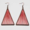 Unbranded Red, Geometric Triangle Woven Cloth Boho/Bohemian Earrings