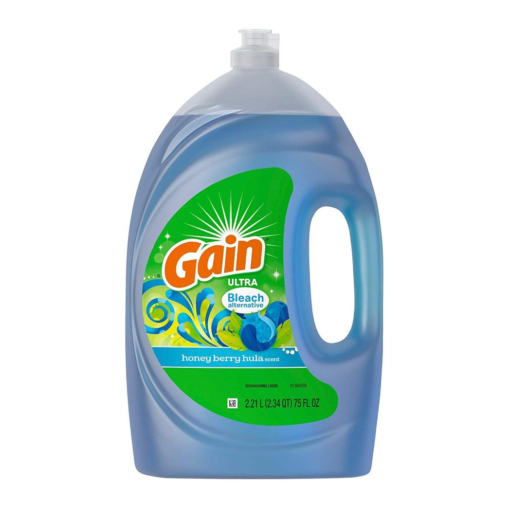 GAIN Ultra Bleach Alternative Dishwashing Liquid Dish Soap, Honey Berry Hula, 75 Fl Oz