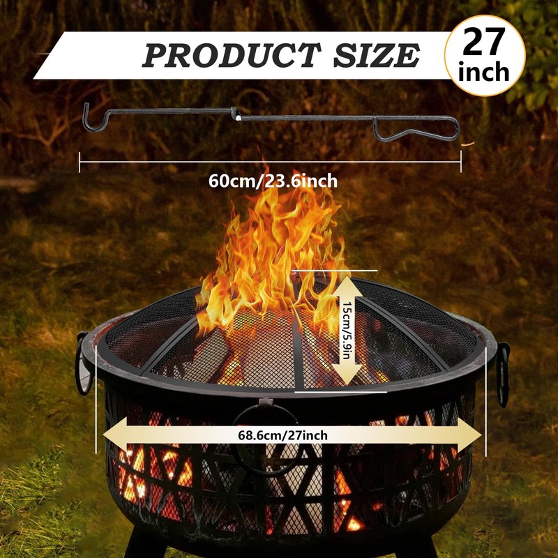 Fire Pit Spark Screen, 27 Inch Diameter Fire Pit Screen