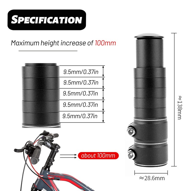 Ruikdly Handlebar Riser Bicycle Stem Height Adapter Handlebar Riser Made