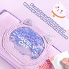 IN Chenthy Cute Cat Head Quicksand Pencil Case Exquisite Large