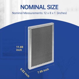 Aliveair 5695 Dehumidifier Filter MERV 8 Washable EZK 8x 11.7 x1 Compatible with Whole-House Dehumidifiers Models 1820, 1820Z, E070, E070KZ, E070KZM E070N, E070T, E070Z Replacement Filter 2 Packs